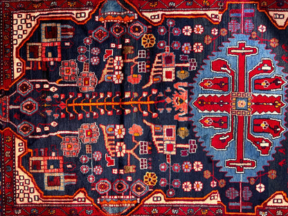 5'4" x 10'0" Hand-Knotted 100% Wool Pile Tuyserkan Area Rug - Carpet