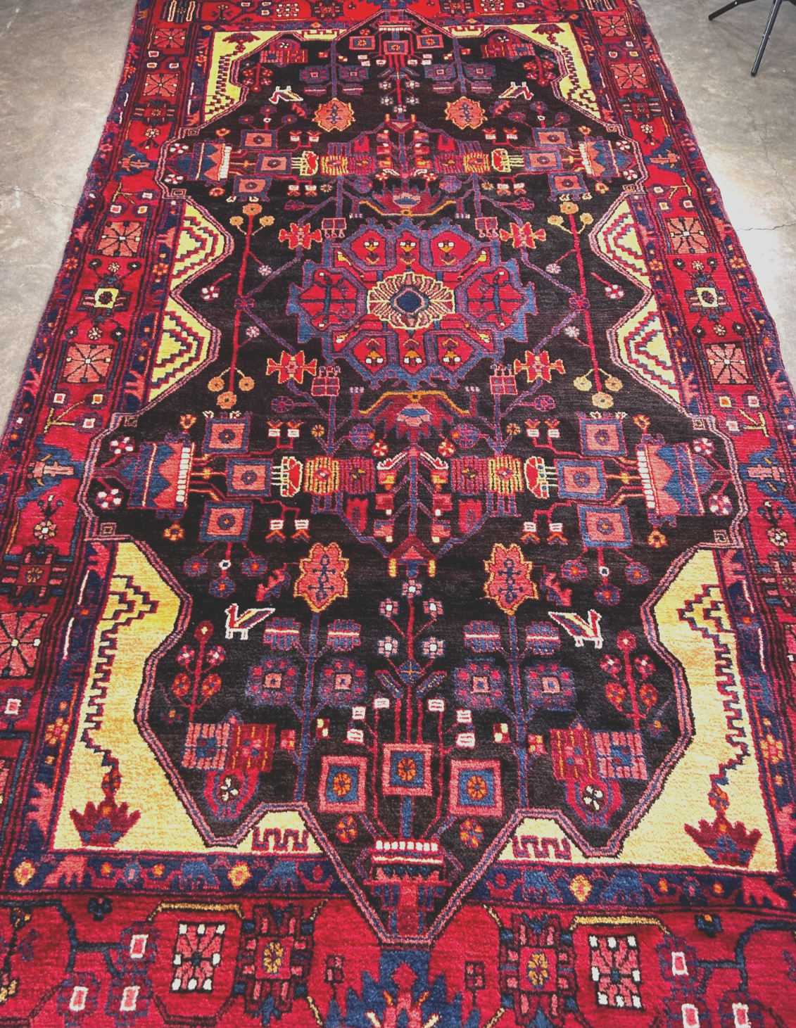 5'3" x 10'3" Hand-Knotted 100% Wool Pile Nahavande Area Rug - Carpet
