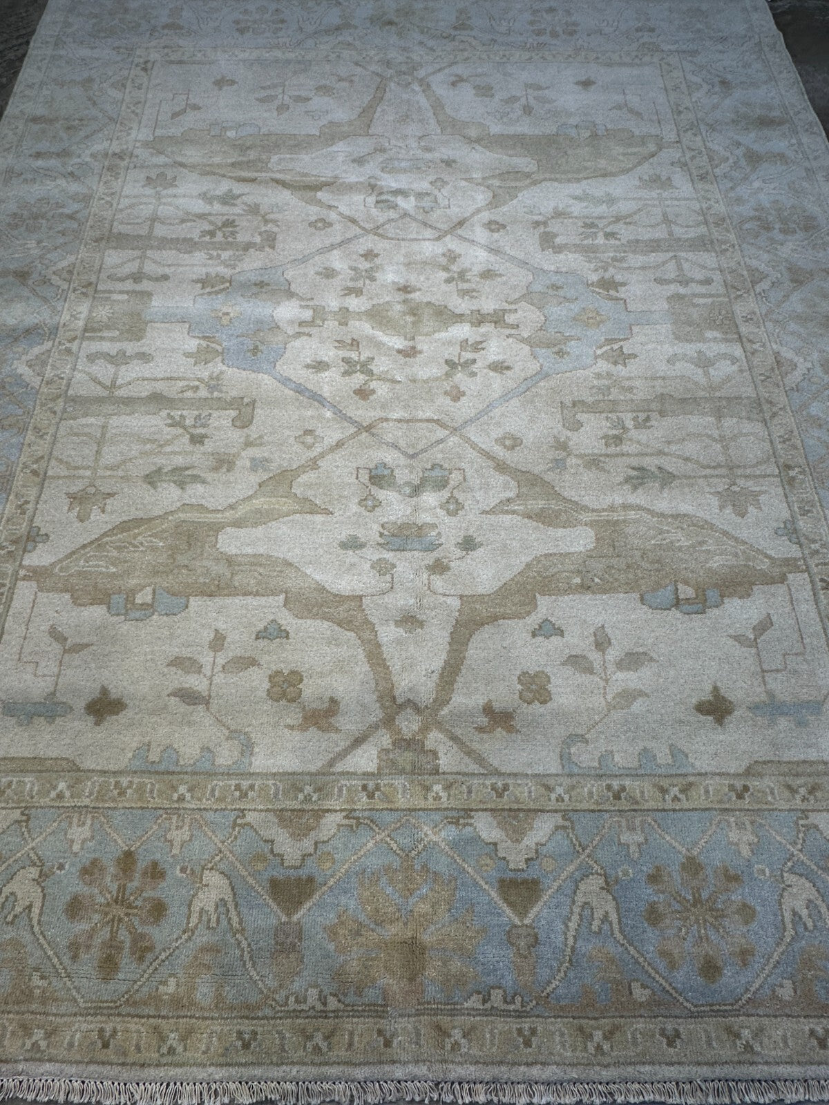 8'x10' Hand-Knotted 100% Lamb Wool Oushak Carpet - Area Rug