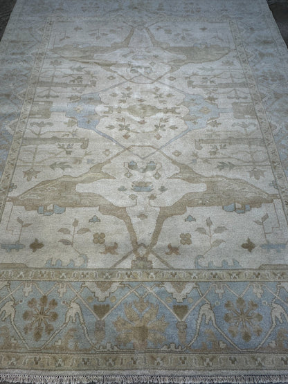 8'x10' Hand-Knotted 100% Lamb Wool Oushak Carpet - Area Rug