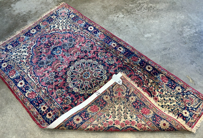 3'x5'1" Antique Hand-Knotted 100% Wool Pile Ravare Kermane Rug