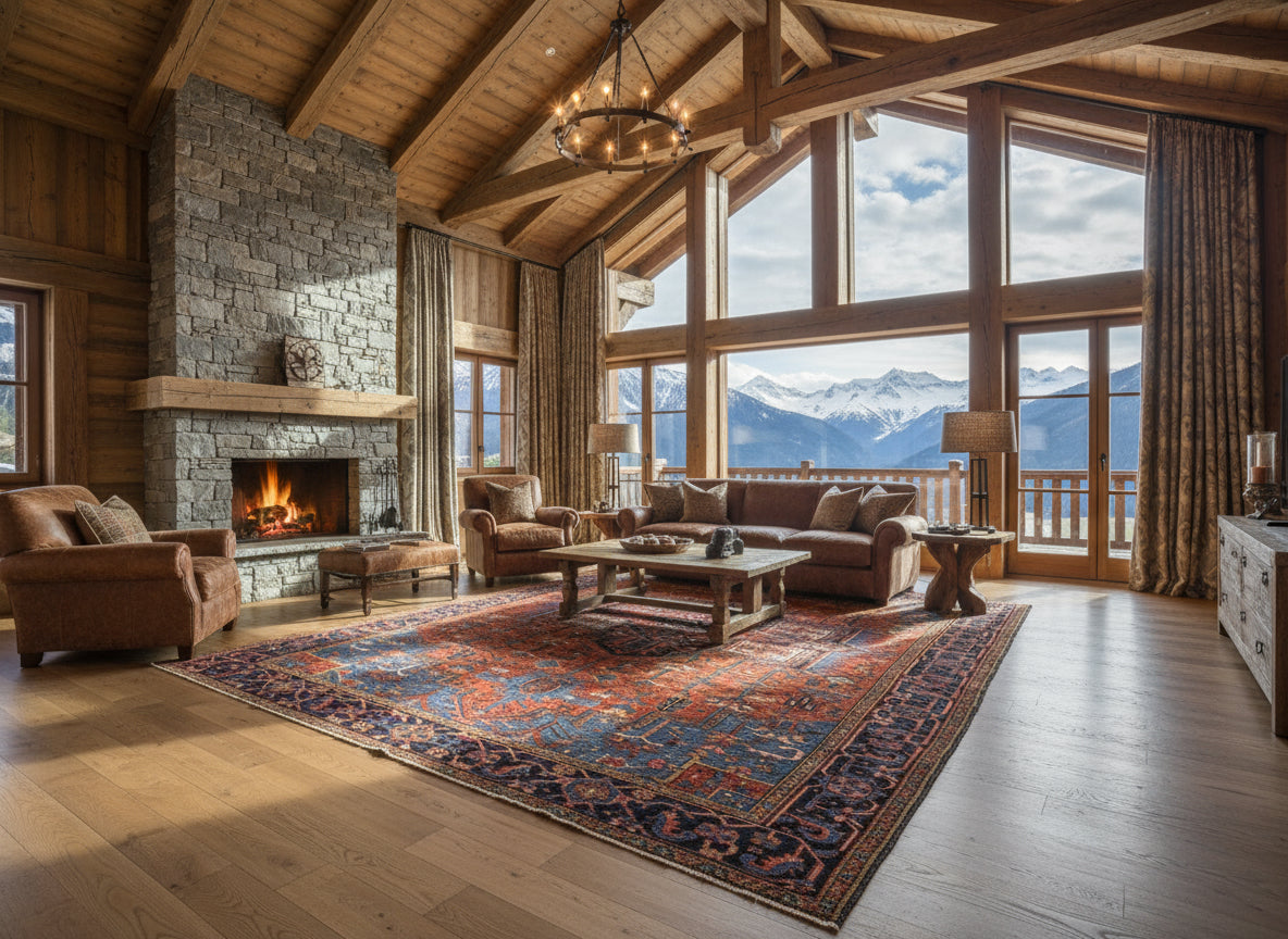 Collector Item- 7’9”x11’5” Antique Hand-Knotted 100% Wool Pile Serapie Area Rug