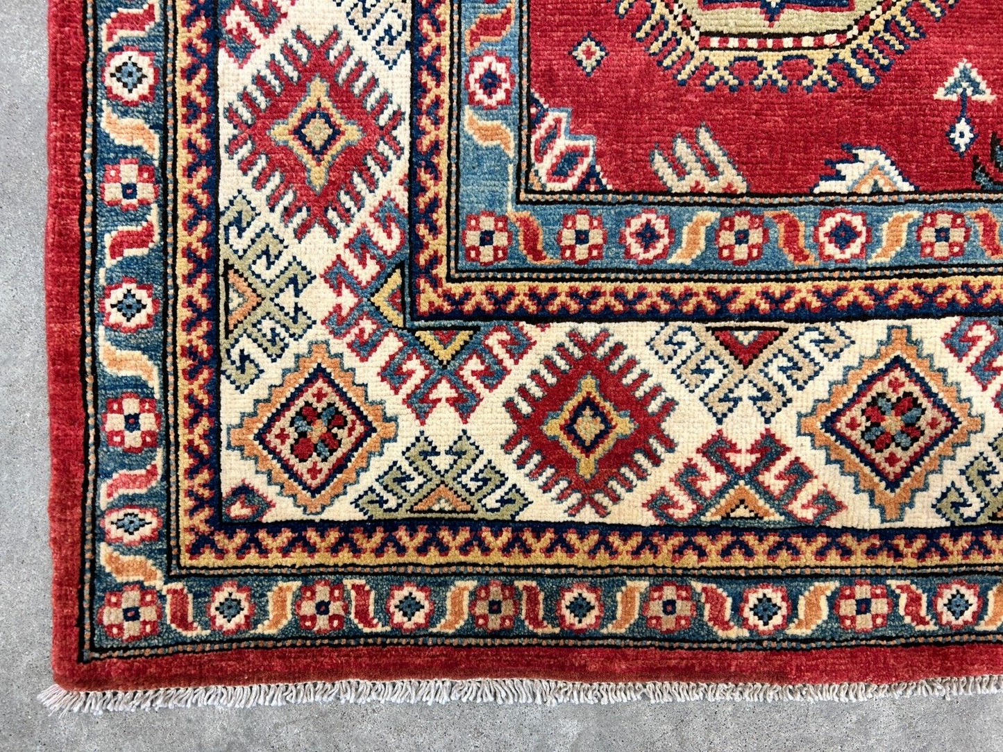 5'7"x7'10" Hand-Knotted 100% Wool Carpet - Fine Kazak Area Rug