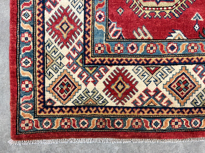5'7"x7'10" Hand-Knotted 100% Wool Carpet - Fine Kazak Area Rug