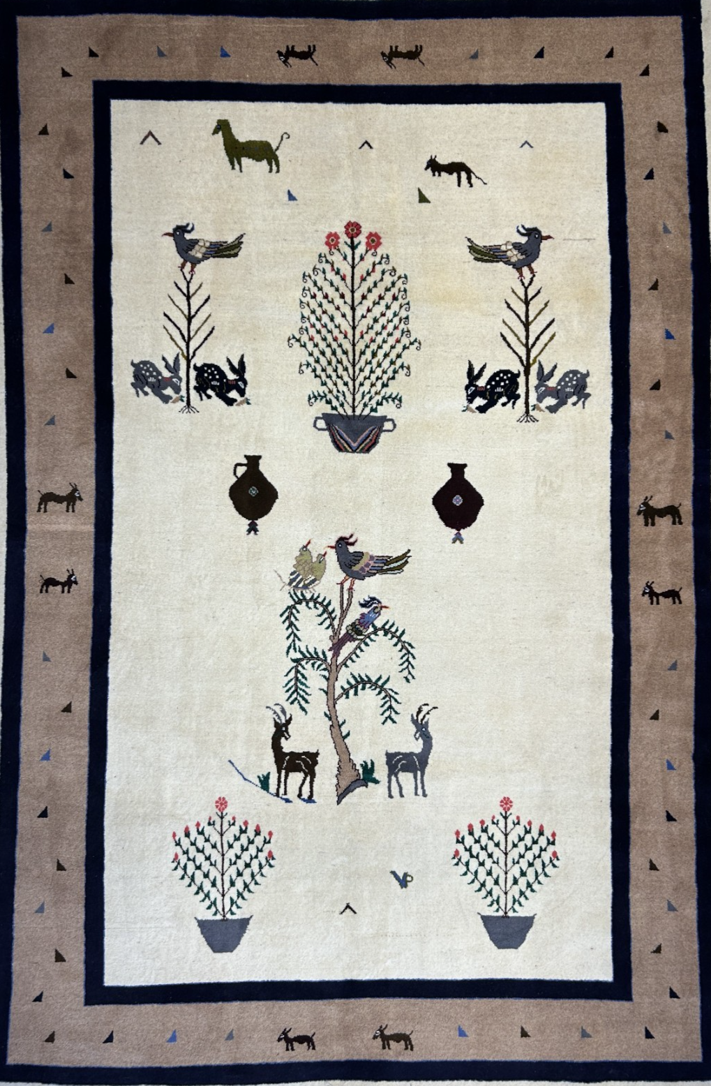 6’5”x9’6” Hand-Knotted 100% Wool Pile Oriental Area Rug - Carpet