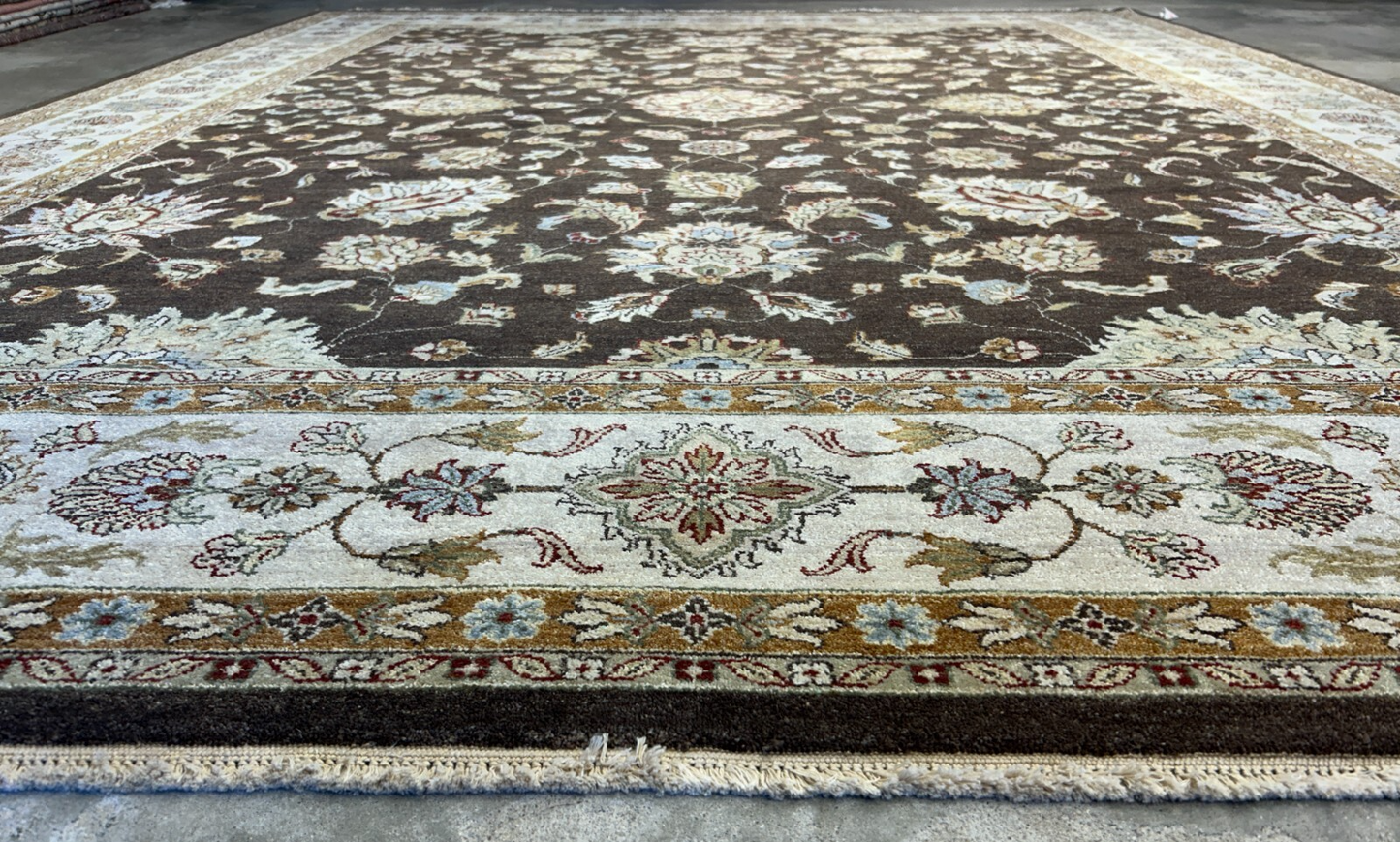 9'x11'10" Hand-Knotted 100% Wool Pile Pishawar Rug