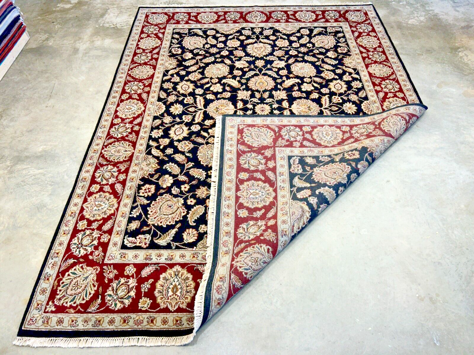 9' x 12' Hand-Knotted 100% Wool Carpet - Indian Agra Area Rug