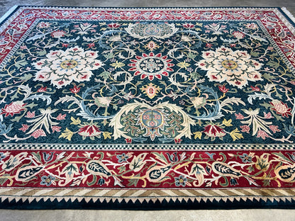 9'x12' Hand-Knotted 100% Wool Pile Oriental Rug