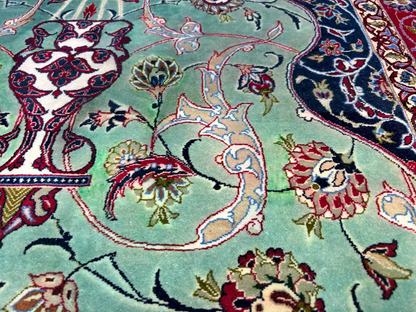 Collector Item-Fine 3'7"x5'9" Antique Hand-Knotted 100% Wool Isfahane Prayer Rug