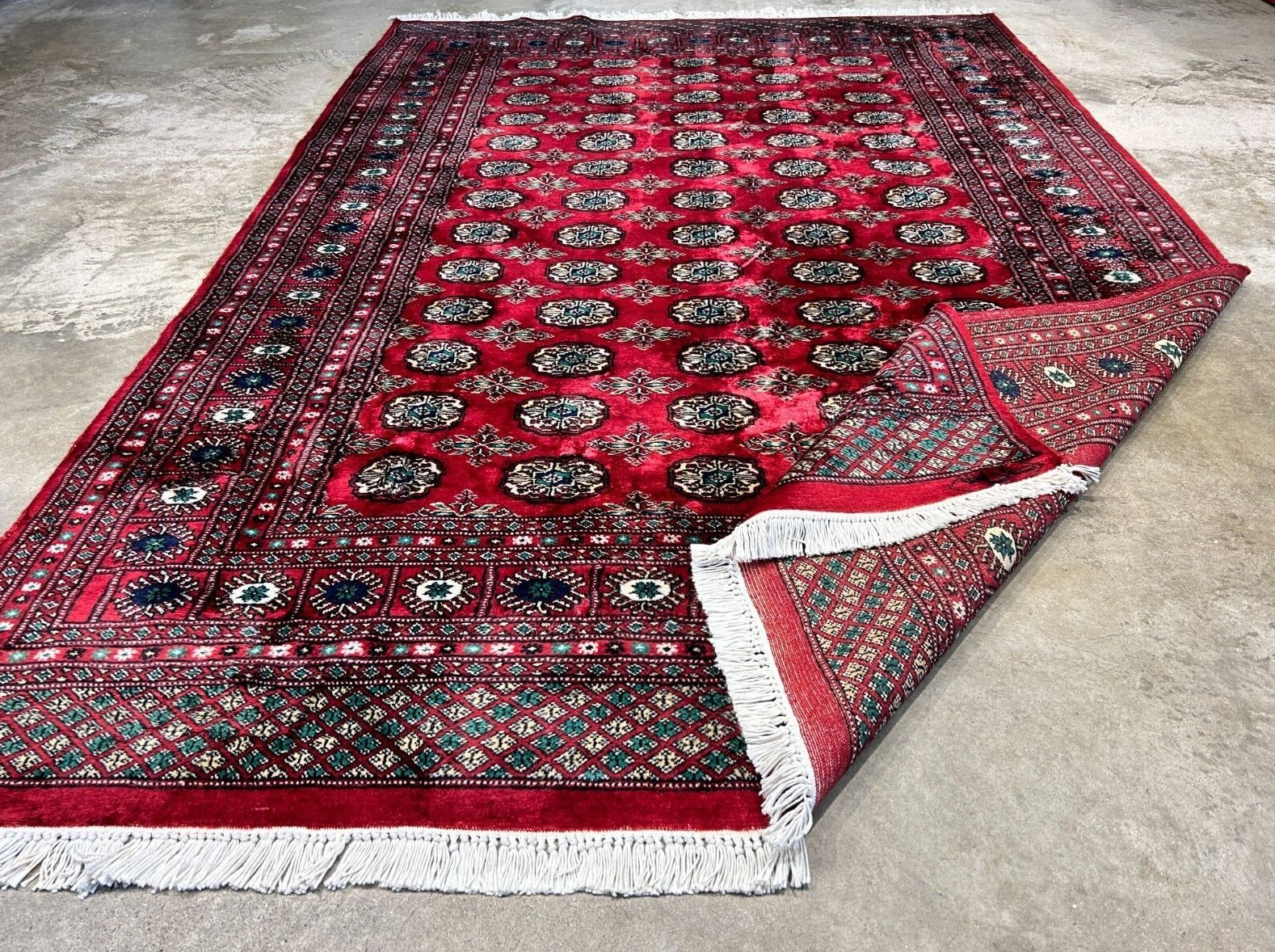 6'1" x 8'10" Hand-Knotted 100% Wool Pile Bokhara Area Rug - Handmade Carpet