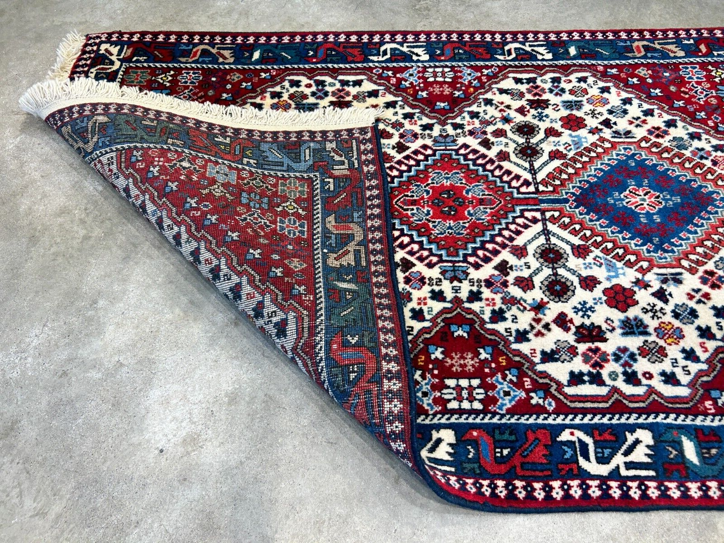 2'8"x4'3" Hand-Knotted 100% Wool Pile Yalamehe Carpet - Area Rug