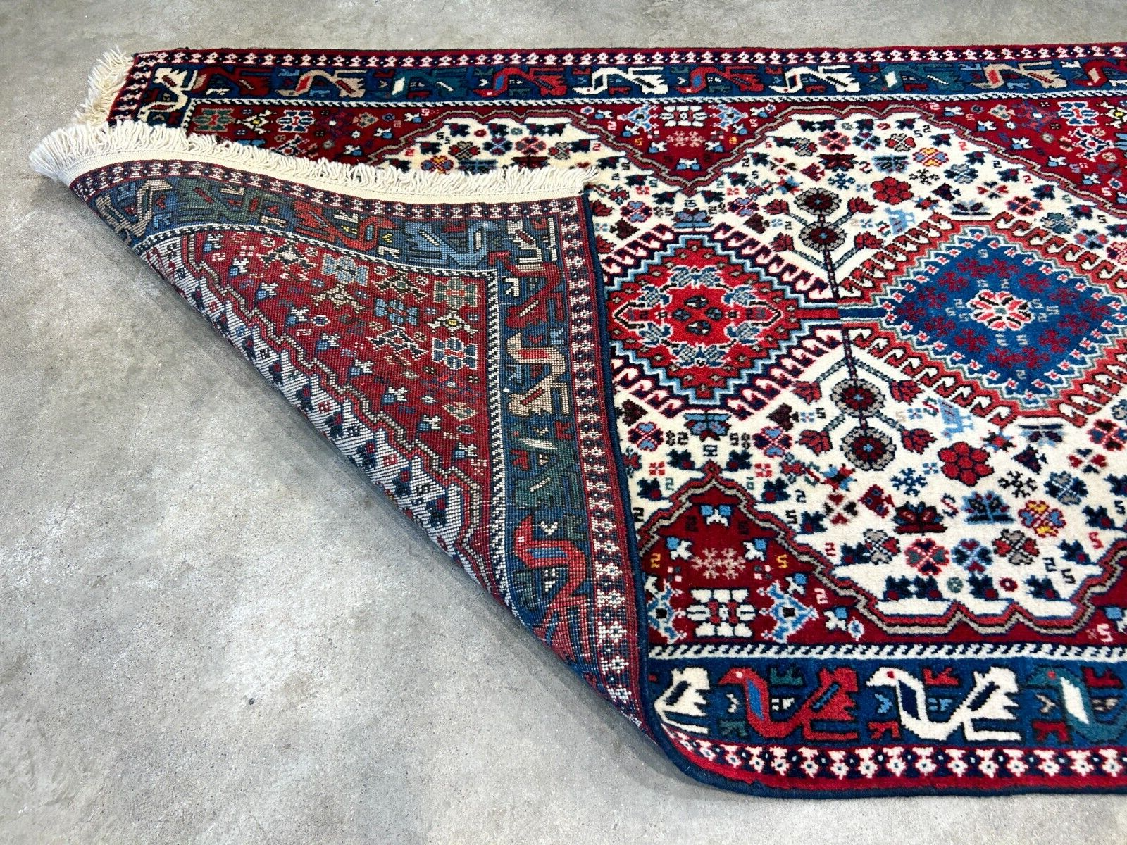 2'8"x4'3" Hand-Knotted 100% Wool Pile Yalamehe Carpet - Area Rug