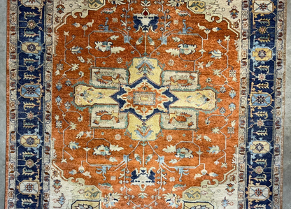 9'x12' Hand-Knotted 100%  Wool Pile IndoSerapi Rug