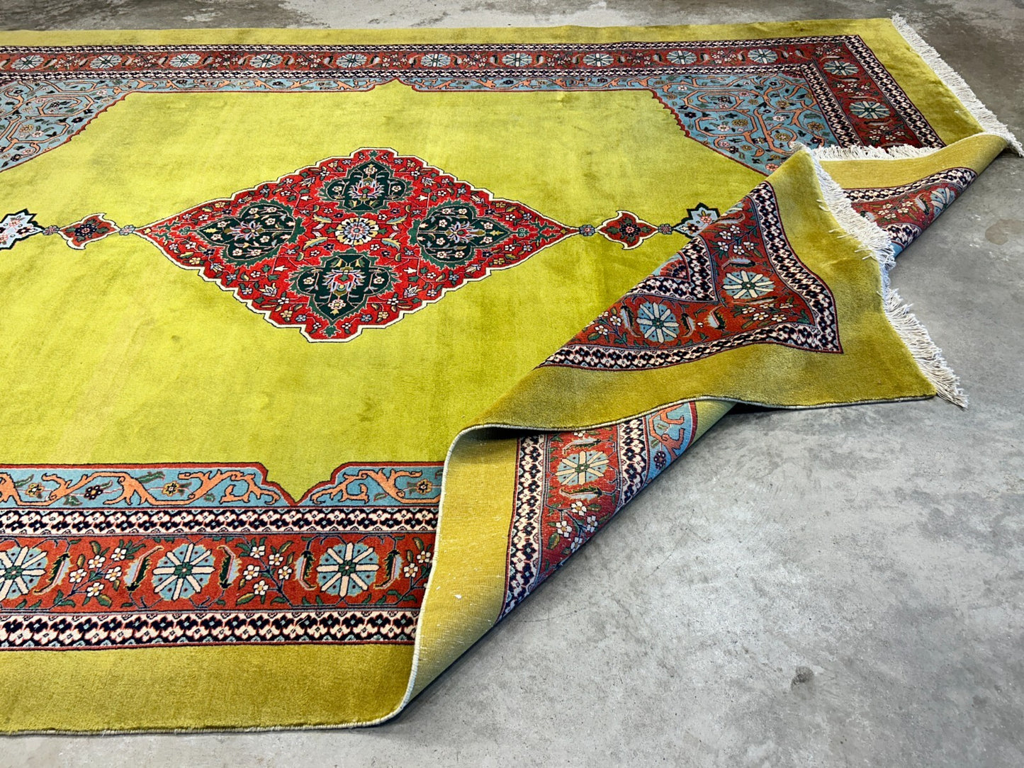 8'2"x11'3" One-of-a-Kind Hand-Knotted 100% Wool Pile Tabrize Carpet - Area Rug