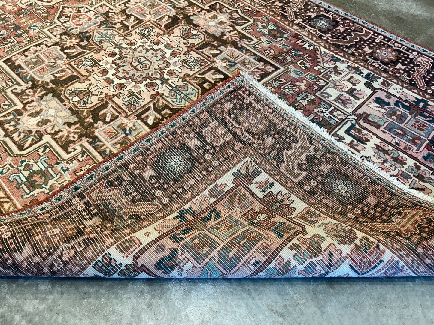 7'5"x11'5" Hand-Knotted 100% Wool Pile Herize Rug