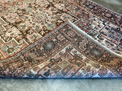 7'5"x11'5" Hand-Knotted 100% Wool Pile Herize Rug