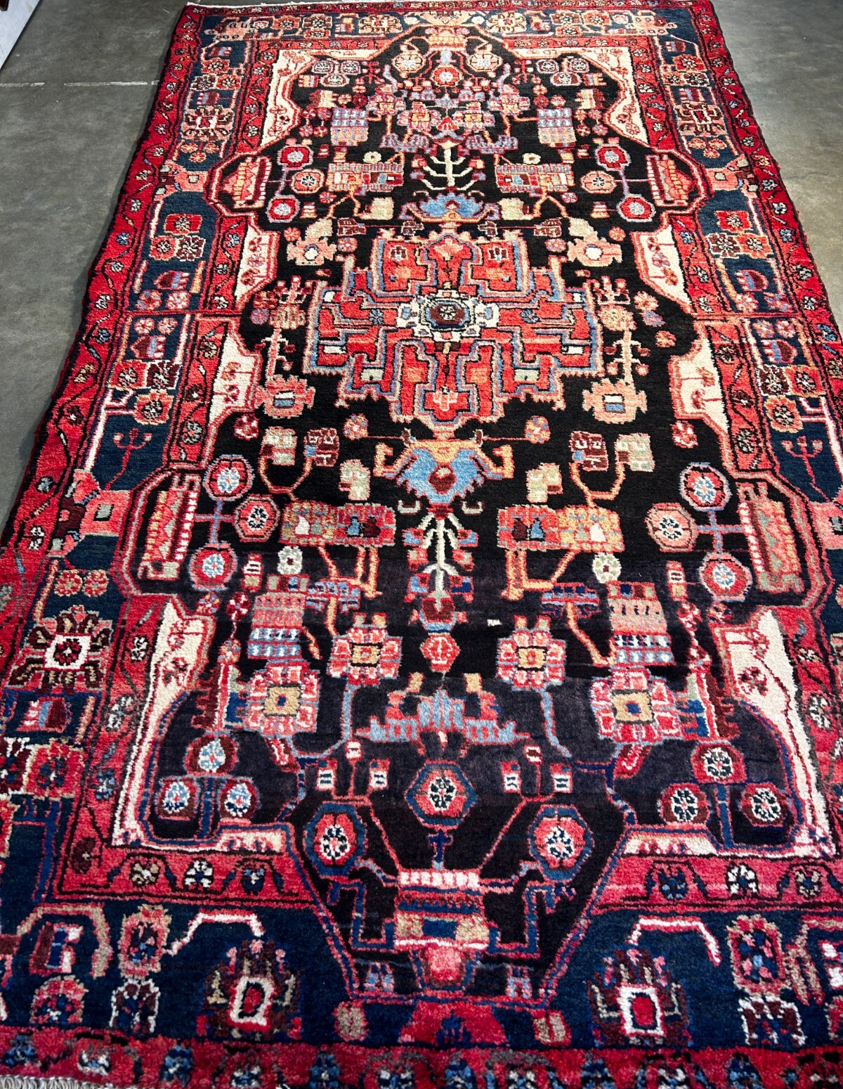 4'9" x 8'8" Hand-Knotted 100% Wool Pile Nahavande Area Rug