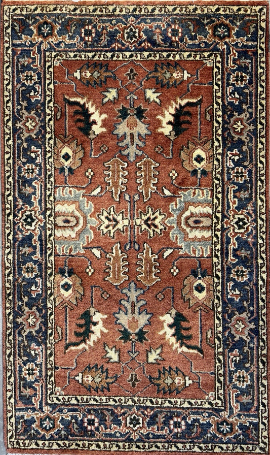 3’1”x5’1” Hand-Knotted 100% Wool Indoserapi Area Rug - Carpet