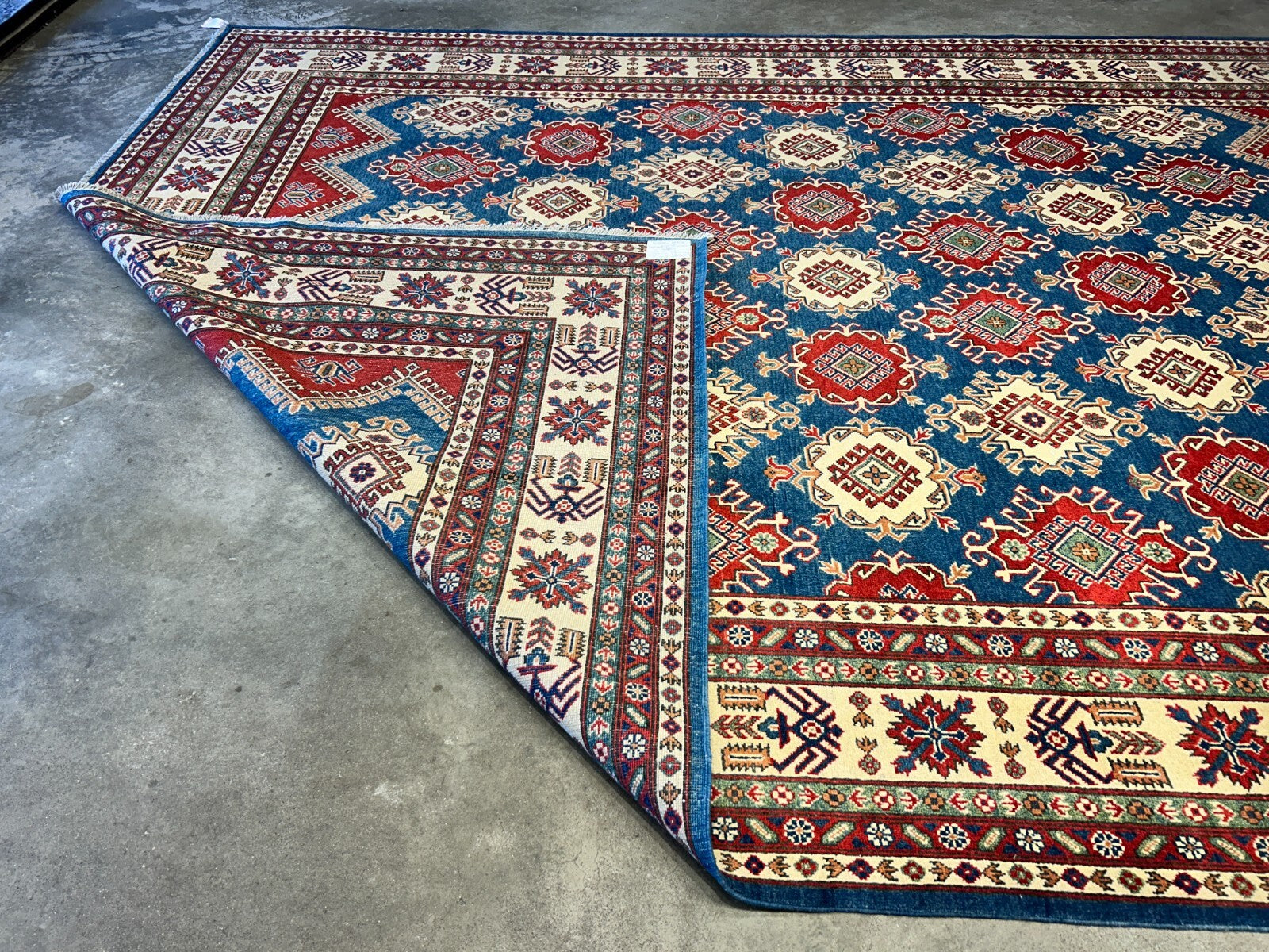 9'x12' Hand-Knotted 100% Wool Pile Kazak Rug