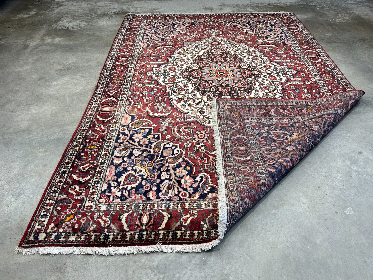 7'0"x10'3" Hand-Knotted 100% Wool Pile Bakhtiarie Carpet - Area Rug