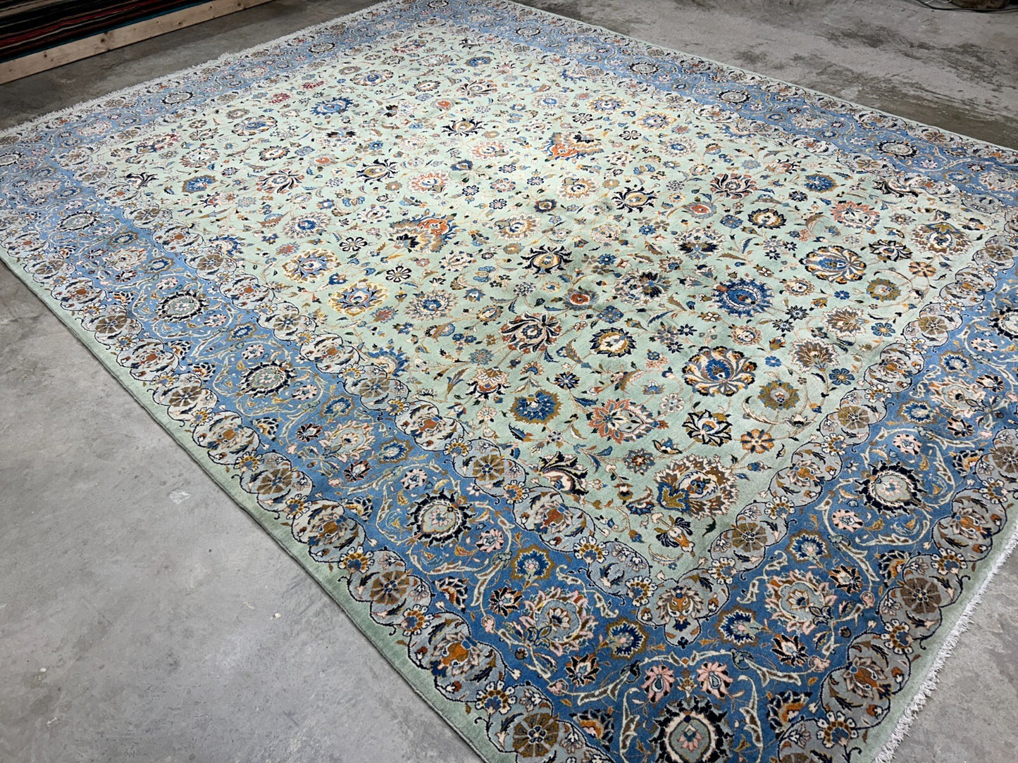 10'6"x14'6" Hand-Knotted 100% Wool Pile Kashane Rug