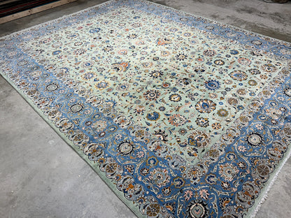 10'6"x14'6" Hand-Knotted 100% Wool Pile Kashane Rug