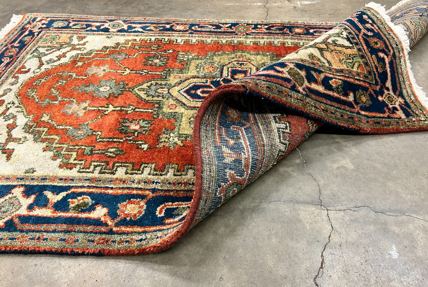 3'x5' Hand-Knotted 100% Wool Pile IndoSerapi Rug