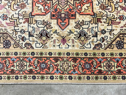 3'4"x4'10'' Hand-Knotted Silk & Wool  Pile Tabrize Area Rug