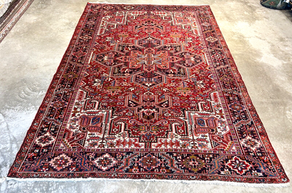 7'10"x11'4" Hand-Knotted 100% Wool Pile Herize Rug