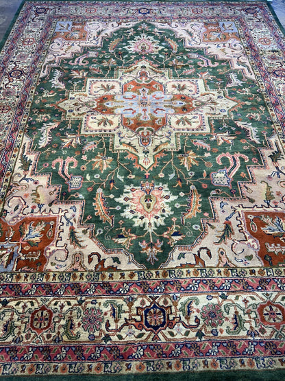 9'x12' Hand-Knotted 100% Wool Pile Herize Rug