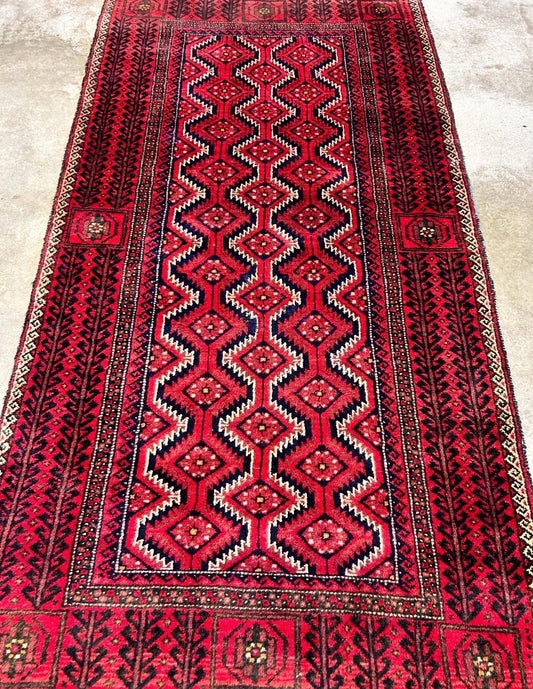 3'3"x6'2" Hand-Knotted 100% Wool Pile Persiane Balouchie Rug
