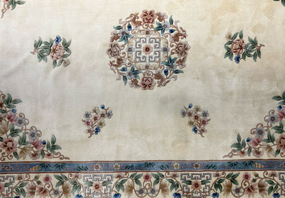 7’10”x10’1” Hand-Knotted 100% Wool Pile Oriental Area Rug - Carpet