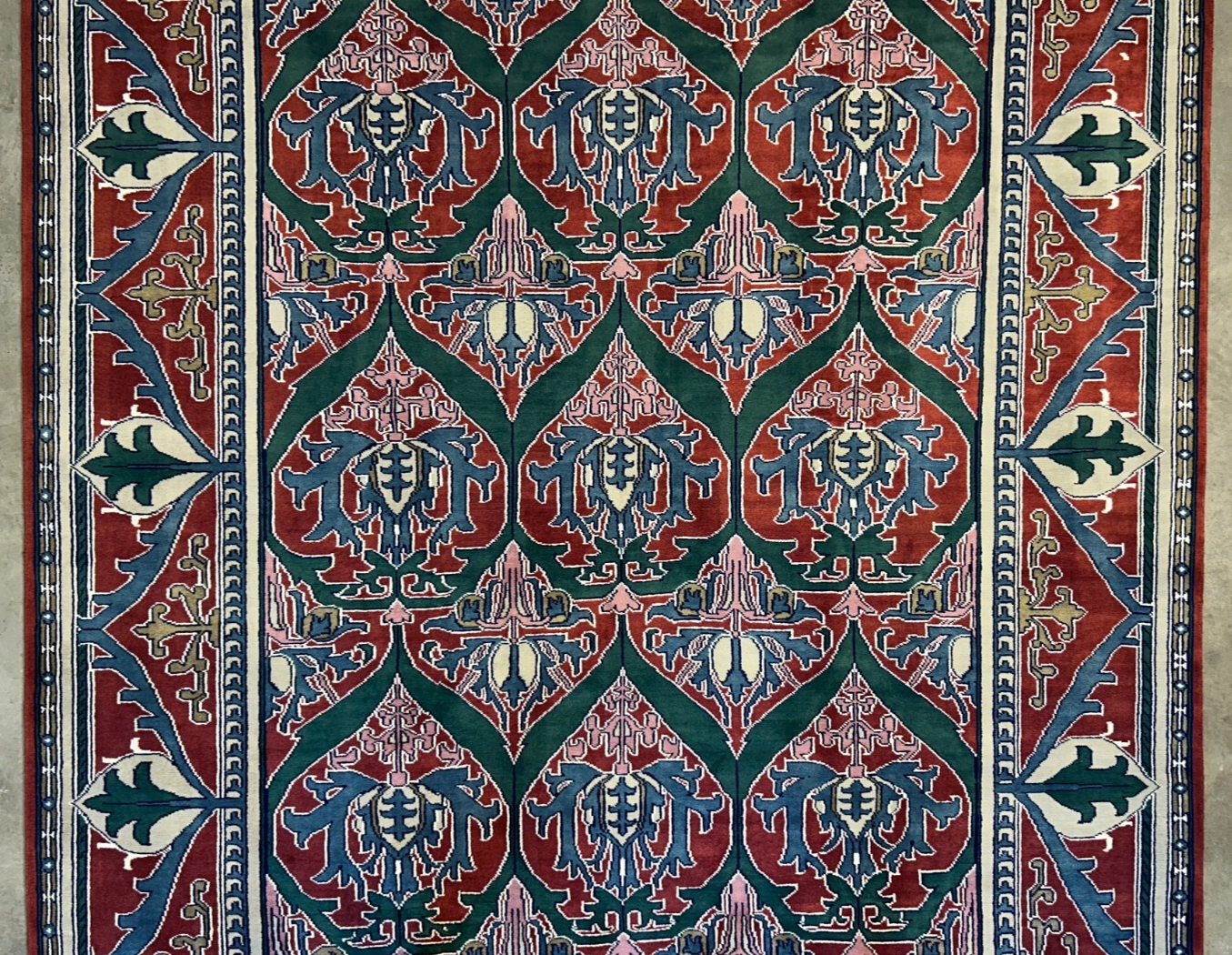 9'x12' Hand-Knotted 100%  Wool Pile All-Over Area Rug