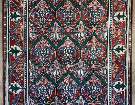 9'x12' Hand-Knotted 100%  Wool Pile All-Over Area Rug