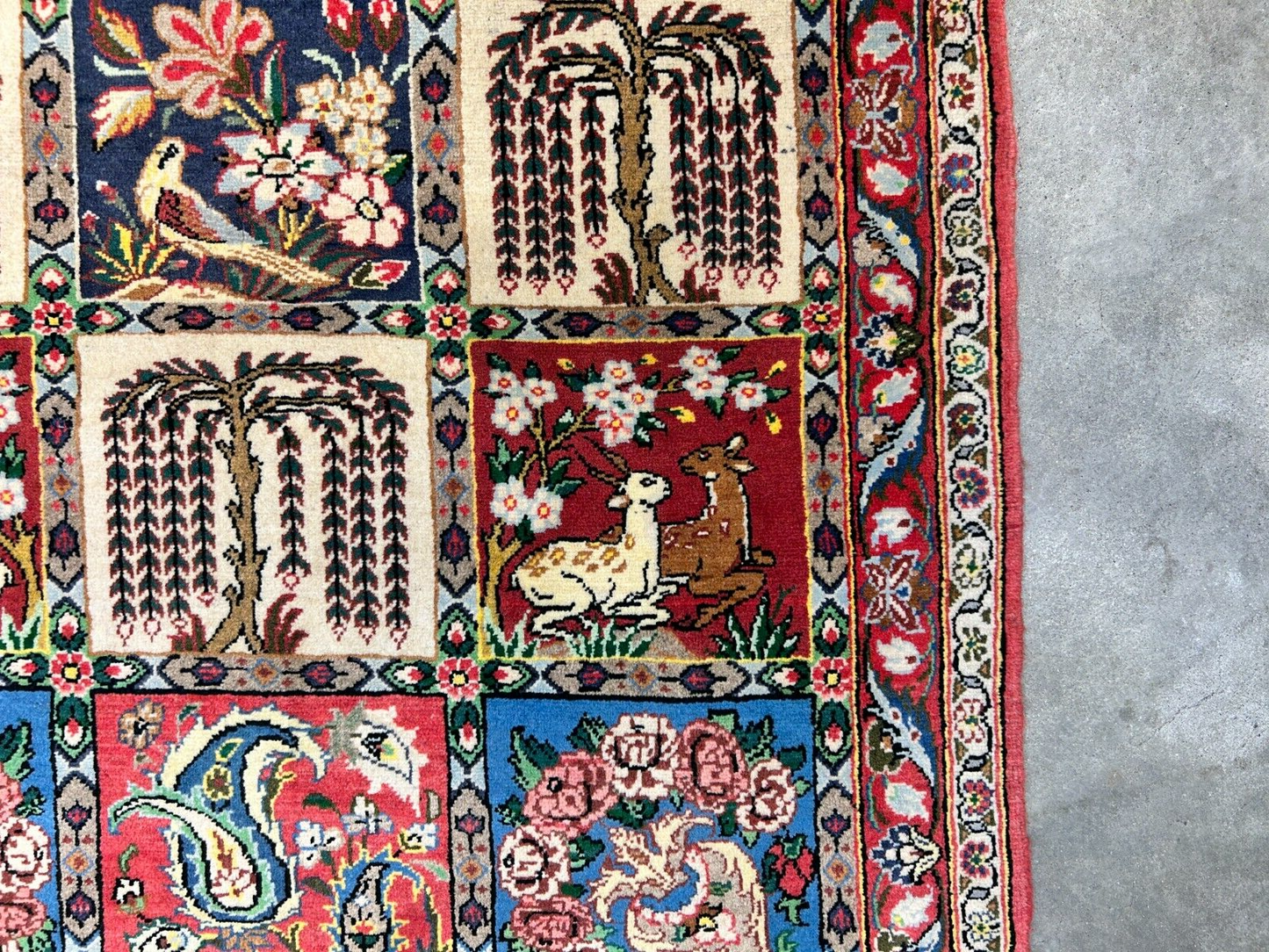 3'5"x5'2" Hand-Knotted 100% Lamb Wool Bakhtiarie Carpet - Area Rug