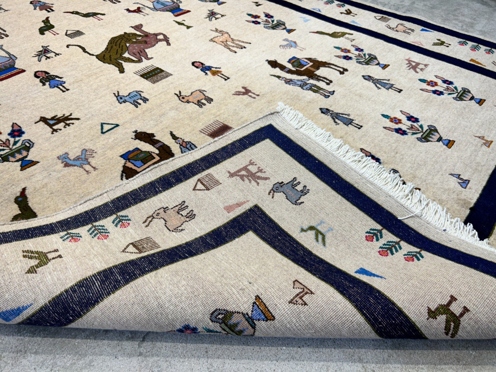 6'3"x9'4" Hand-Knotted 100% Wool Pile Gabeh Carpet - Area Rug