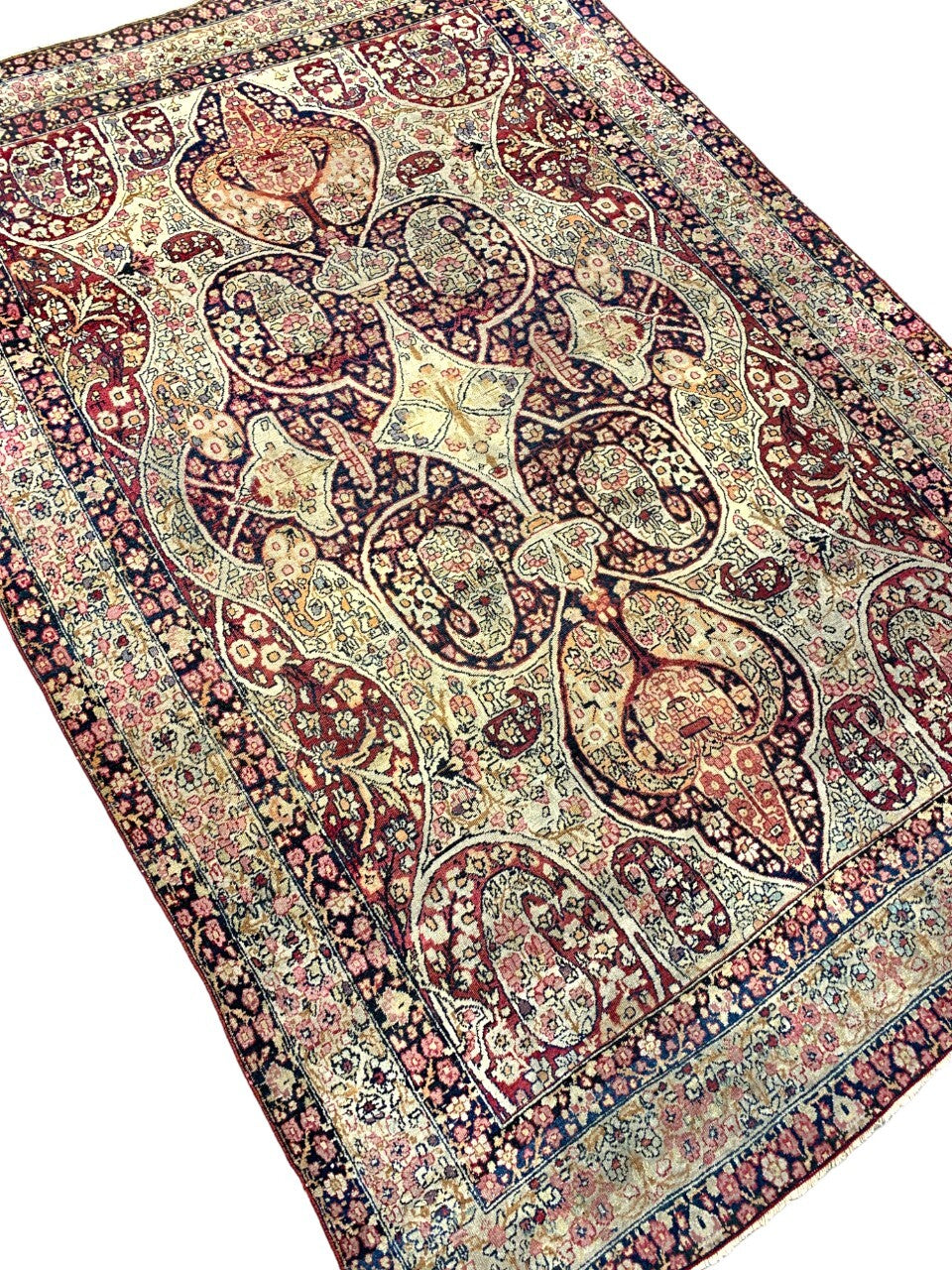 4'5" x 6'6'' Antique Hand-Knotted 100% Wool Ravare Kermane Rug