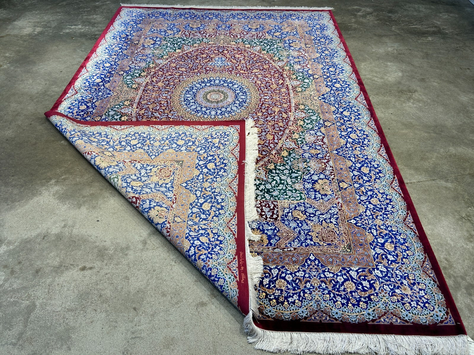 6'6"x10' Exquisite Extra-Fine Hand-Knotted 100% Silk Qume Carpet - Area Rug