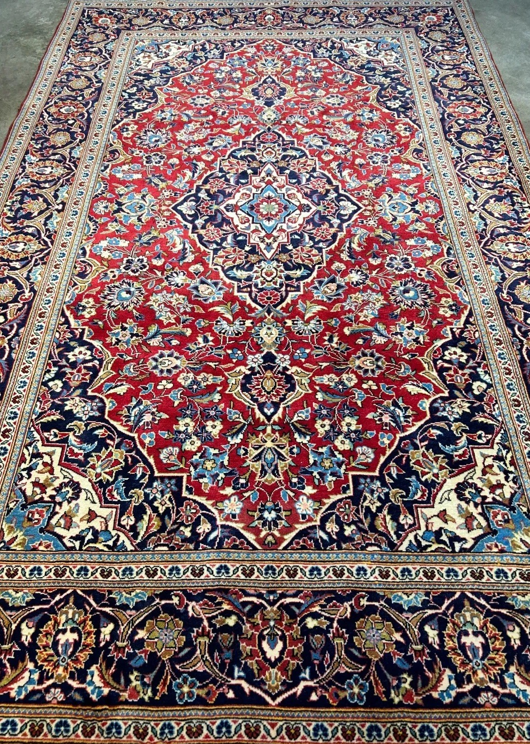 6'5"x10'6'' Hand-Knotted 100% Wool Pile Kashane Area Rug - Area Carpet