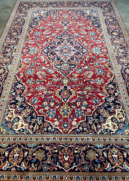 6'5"x10'6'' Hand-Knotted 100% Wool Pile Kashane Area Rug - Area Carpet