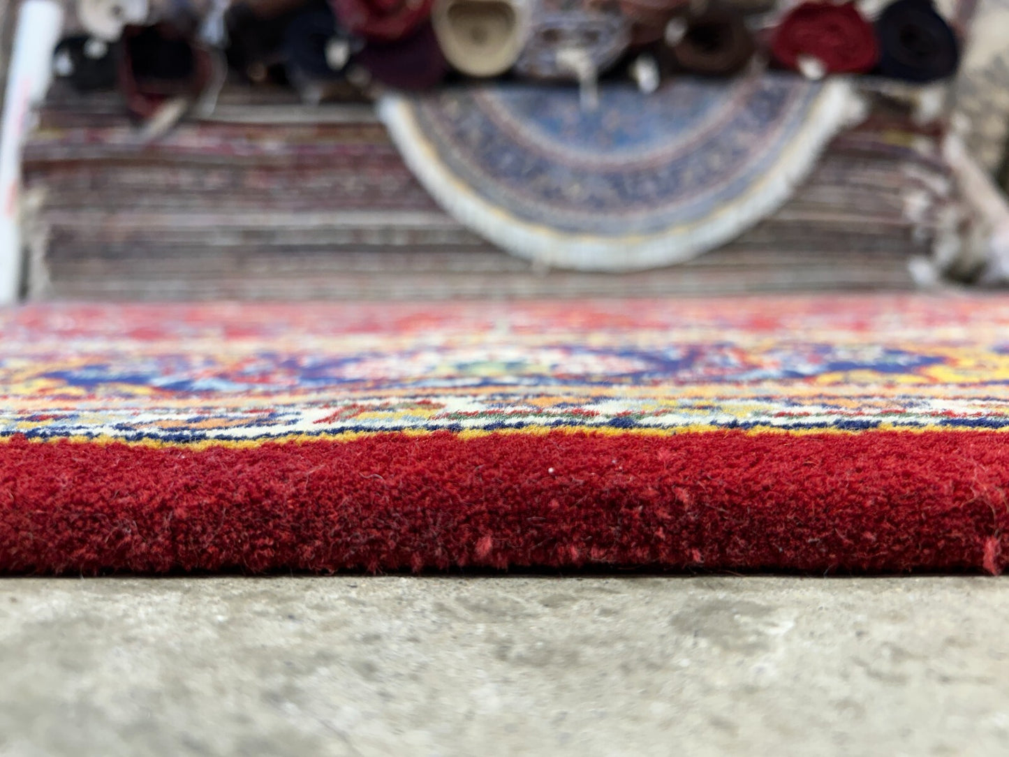 7'11"x9'7" Hand-Knotted 100% Wool Pile Qume Rug