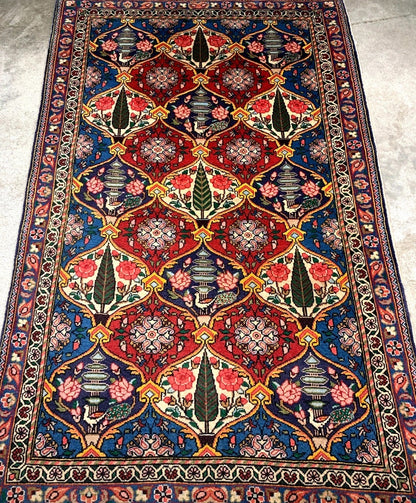 3'3"x5'2'' Hand-Knotted 100% Wool Pile Bakhtiarie Area Rug
