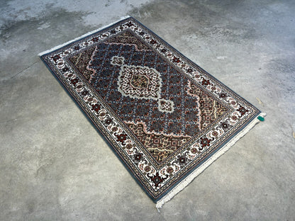 3'1"x4'10" Hand-Knotted Wool & Silk Pile Tabrize Mahi Rug