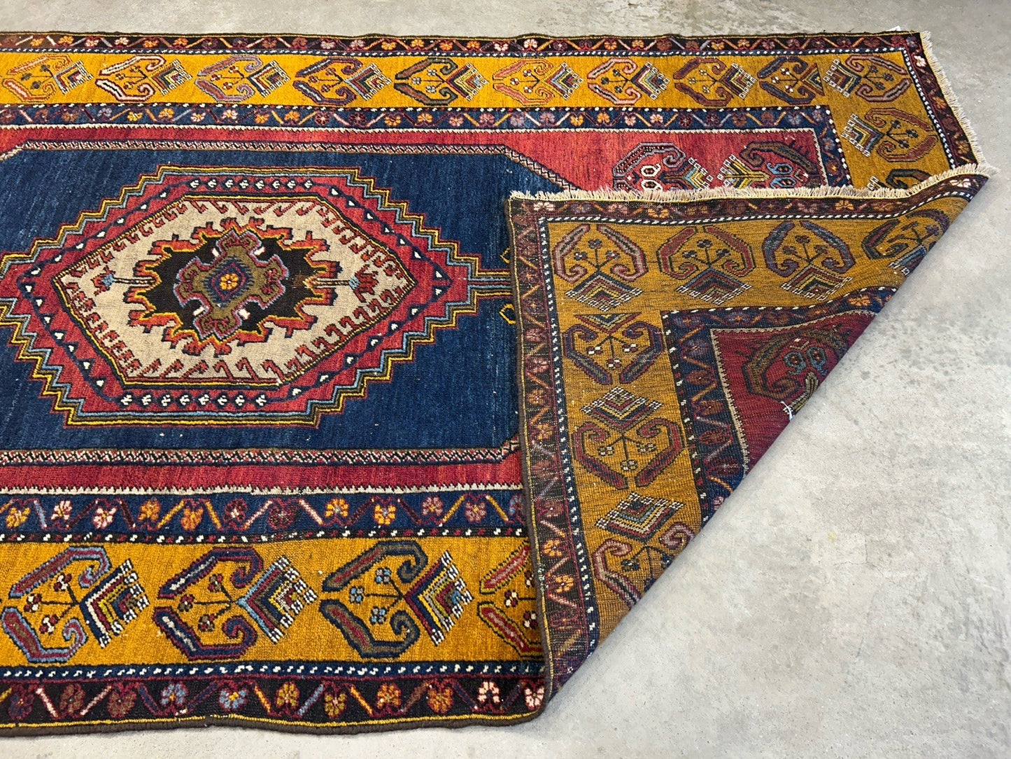 4'2"x8'1" Antique Hand-Knotted 100% Wool Pile Kazak Caucasian Area Rug - Carpet