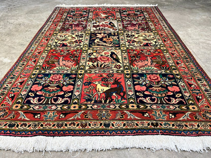 3'5"x4'10" Hand-Knotted 100% Lamb Wool Bakhtiarie Carpet - Area Rug