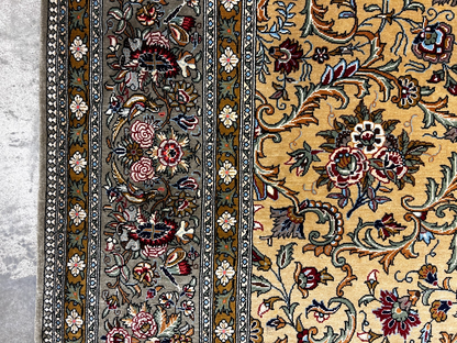 7'x11'6" Very Fine Hand-Knotted Wool & Silk Qume Rug