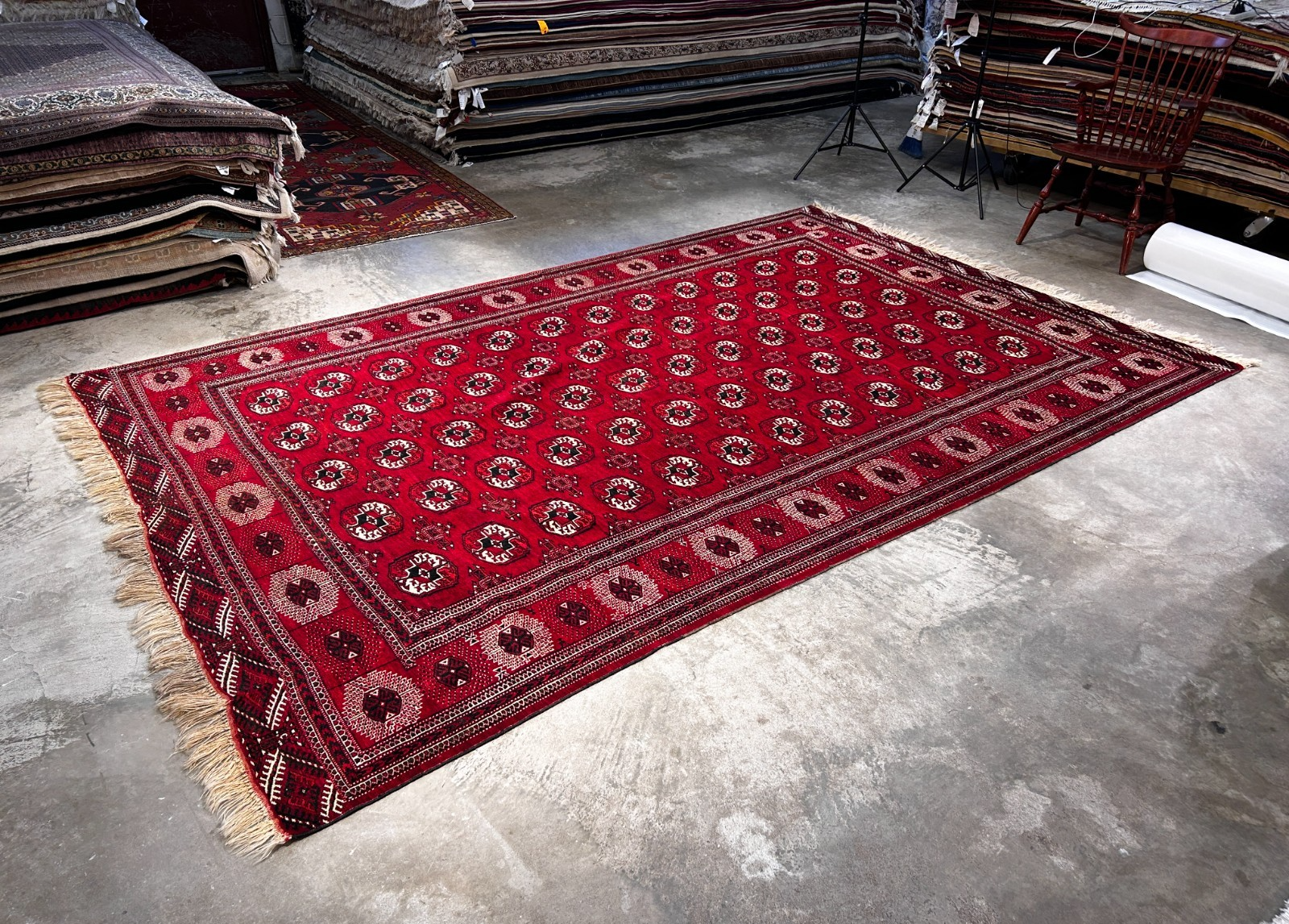 7'6" x 11'5'' Hand-Knotted 100% Wool Pile Turkamane Area Rug - Carpet