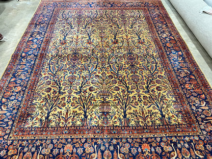 8'8"x11'9" Collector Antique 100% Wool Pile Sarouke Rug