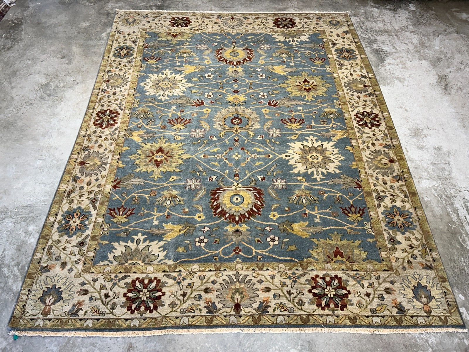 9'x12' Hand-Knotted 100% Wool Pile Mahal Design Carpet - Area Rug
