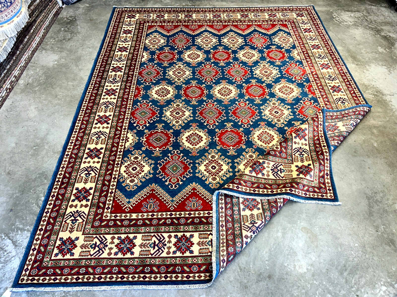 9'x12' Hand-Knotted 100% Wool Pile Kazak Rug